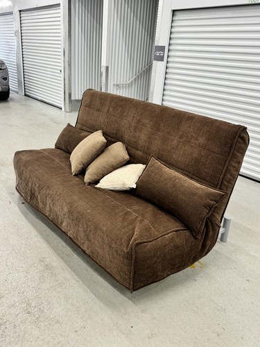Futon sofa bed gray metal - sofa,