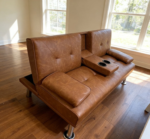 Modern brown faux - faux, leather