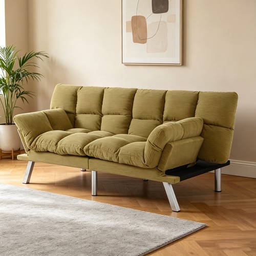 Modern corduroy futon sofa - modern,